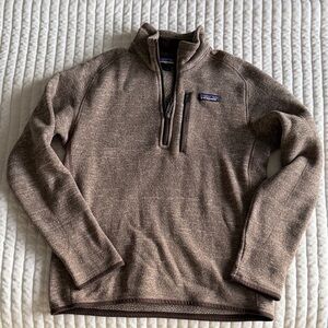 Patagonia Men's Quarter Zip Brown Sweater Size S